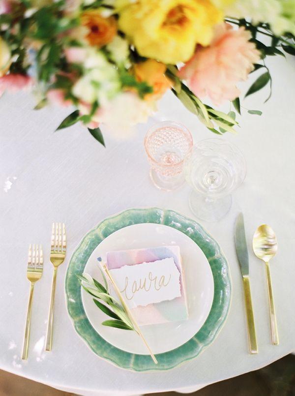 Wedding - Watercolors And Pastels For An Artistic Garden Wedding Shoot