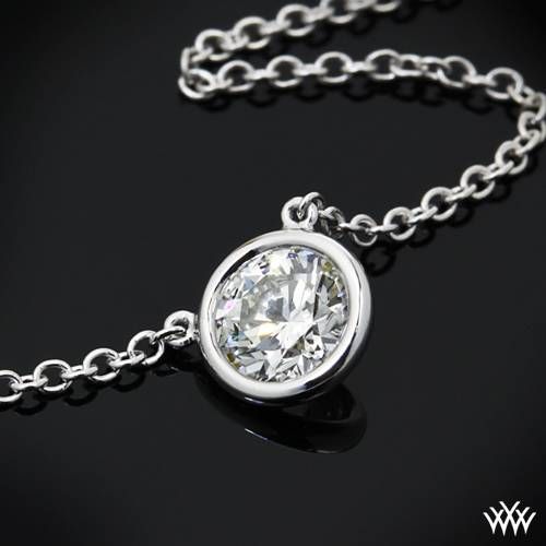 Hochzeit - 18k White Gold Verismo Diamond Pendant - Setting Only