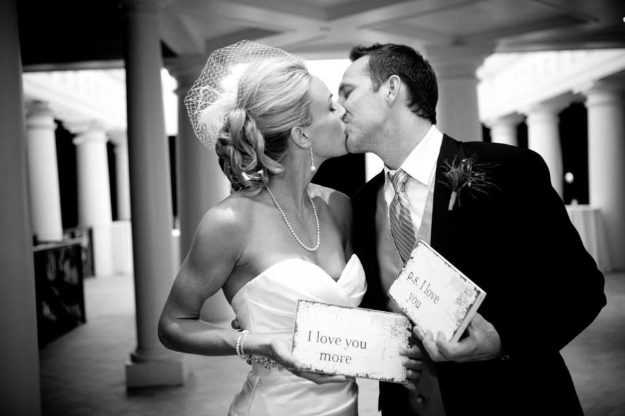 زفاف - WEDDING SIGNS, Wedding Chair Signs, Chair Hangers, P S I love you, I love you more, Set of 2, 9 x 5