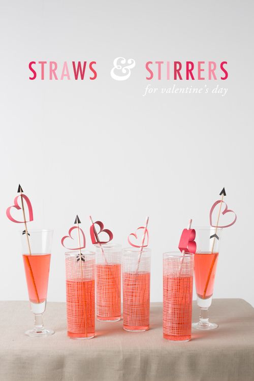 Свадьба - Valentine's Day Party Heart Straws & Stirrers (The House That Lars Built)