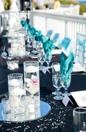 Hochzeit - BLACK AND TURQUOISE WEDDING - The Tres Chic