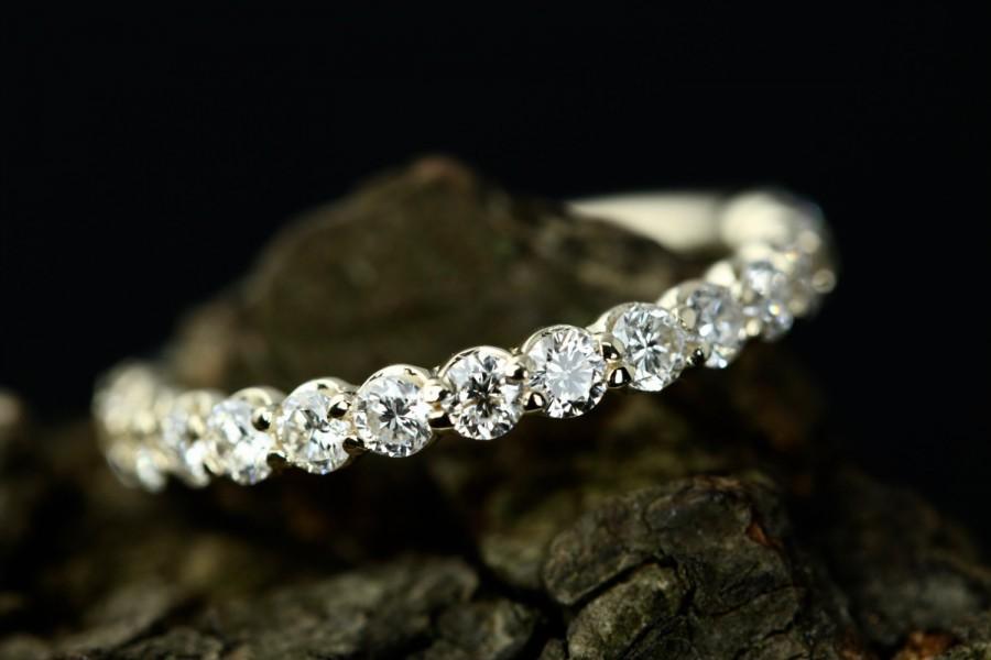 زفاف - 0.52 Carats Diamond Ada 14k Yellow Gold Half Diamond Eternity Matching Band Wedding Band Promise Ring (Other Metals Available)