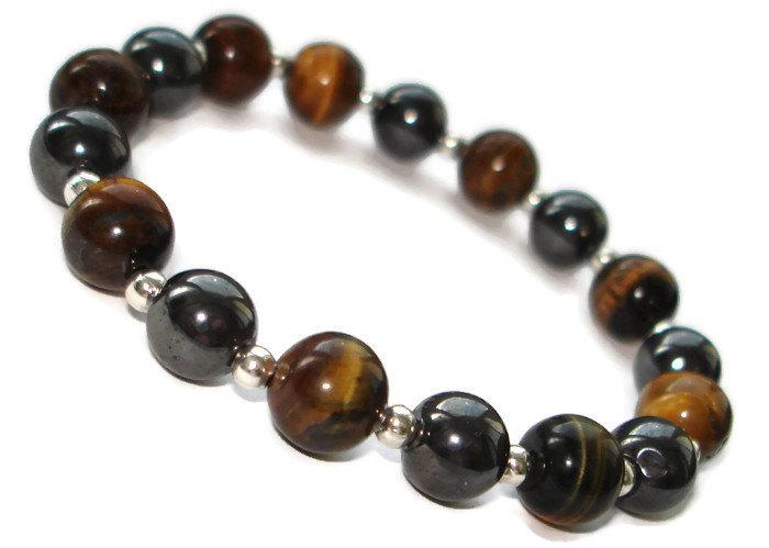 زفاف - mens beaded bracelet mens jewelry boyfriend birthday gift for him tiger eye bracelet men energy bracelet hematite bracelet mala bracelet men