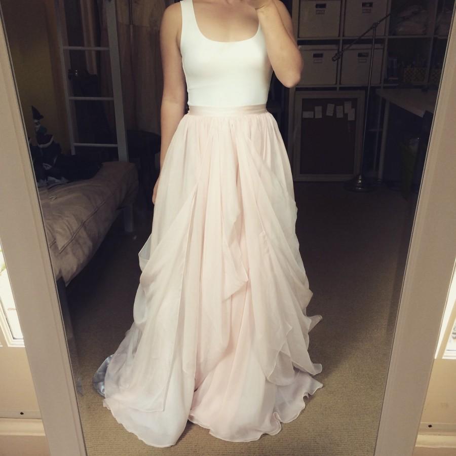 زفاف - blush chiffon wedding skirt-made to order