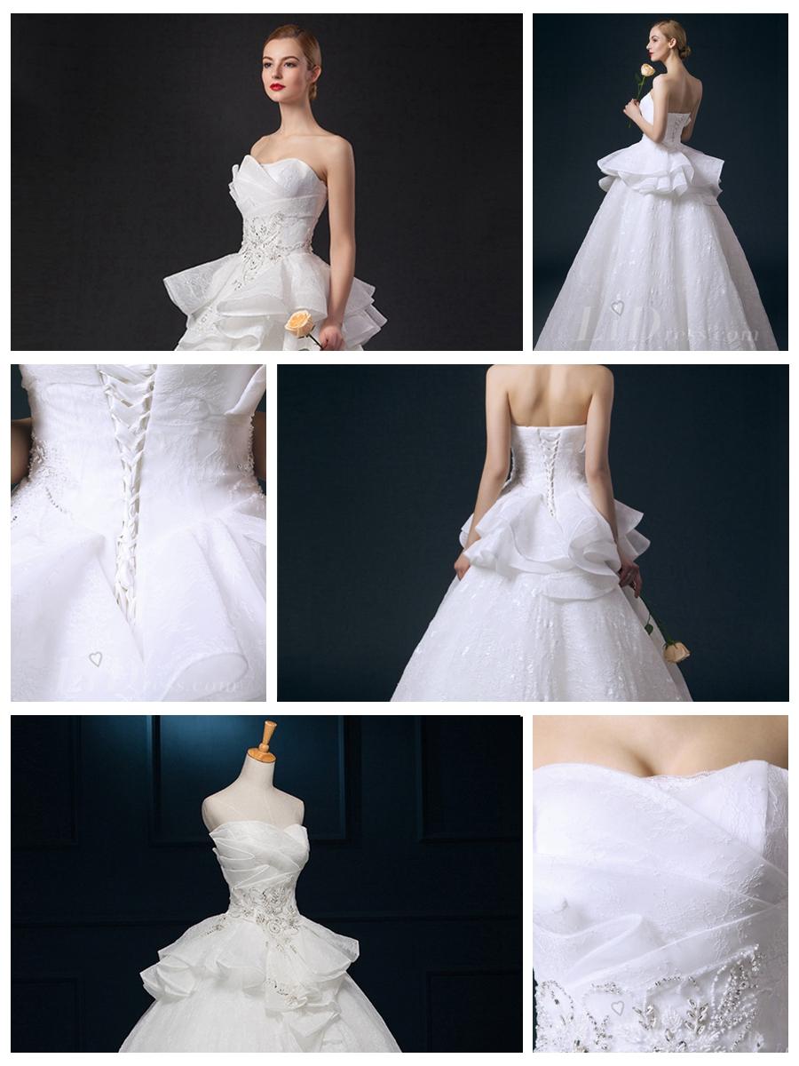 Wedding - Strapless Ruched Ball Gown Wedding Dress