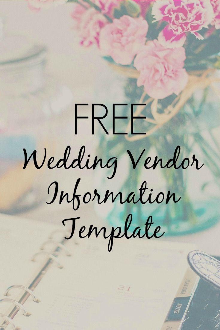 Свадьба - Download Your FREE Wedding Vendor Template
