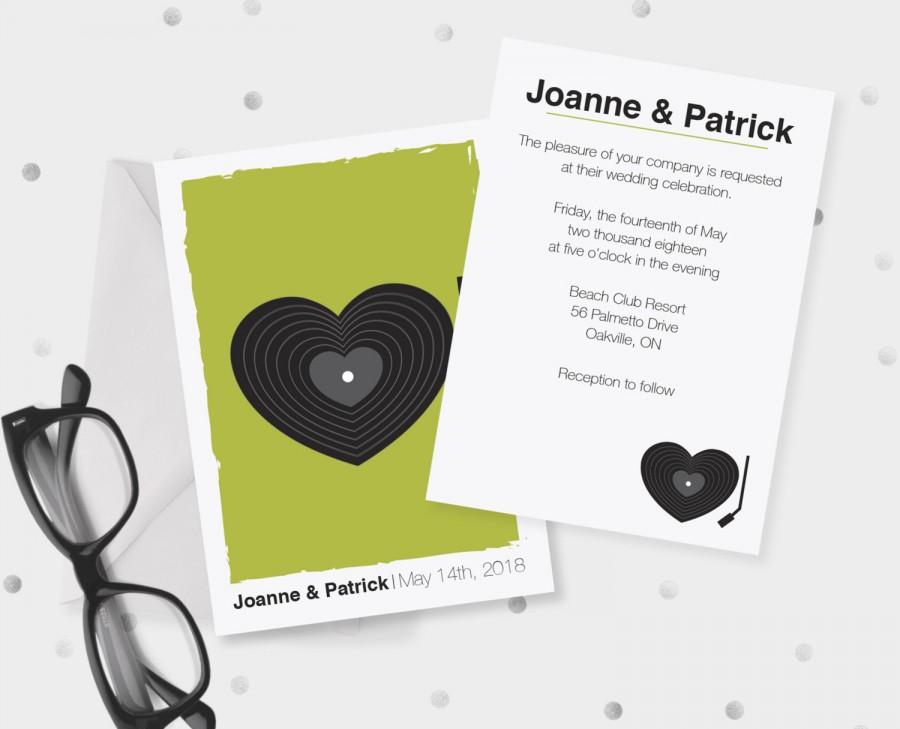 Mariage - Music Lovers Wedding Invitation and RSVP card-Printable, Digital Download