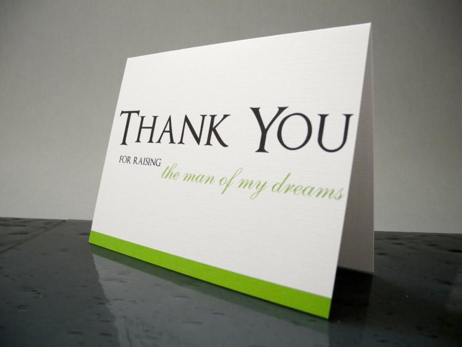 Свадьба - Thank you for Raising the Man of my Dreams Stationery Card - Mother in Law Card