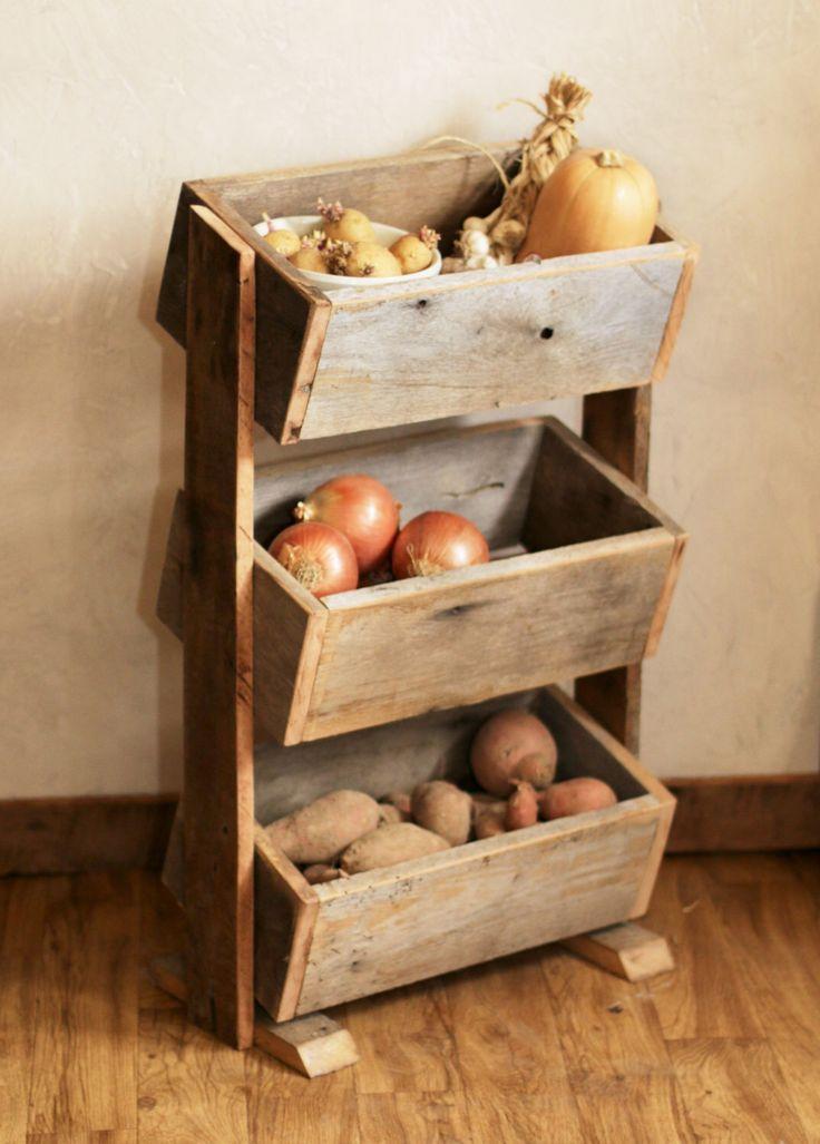 Mariage - Potato Bin - Vegetable Bin - Scandinavian - Barn Wood - Rustic Kitchen Decor - Handmade