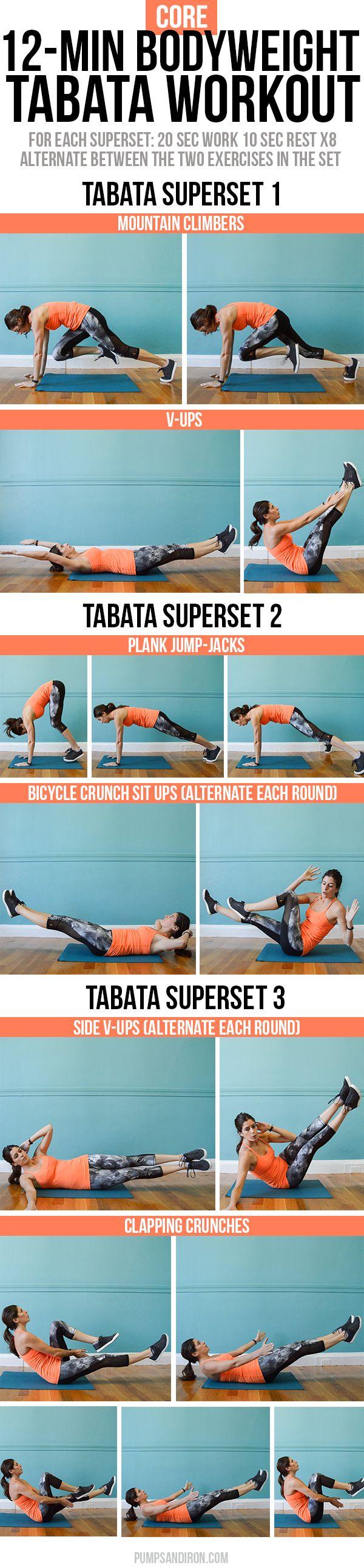 Hochzeit - 12-Minute Bodyweight Tabata Workout Series: Core