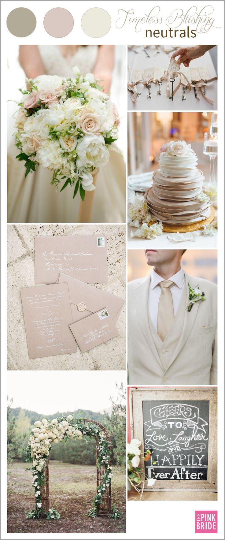 Mariage - Wedding Color Board: Timeless Blushing Neutrals