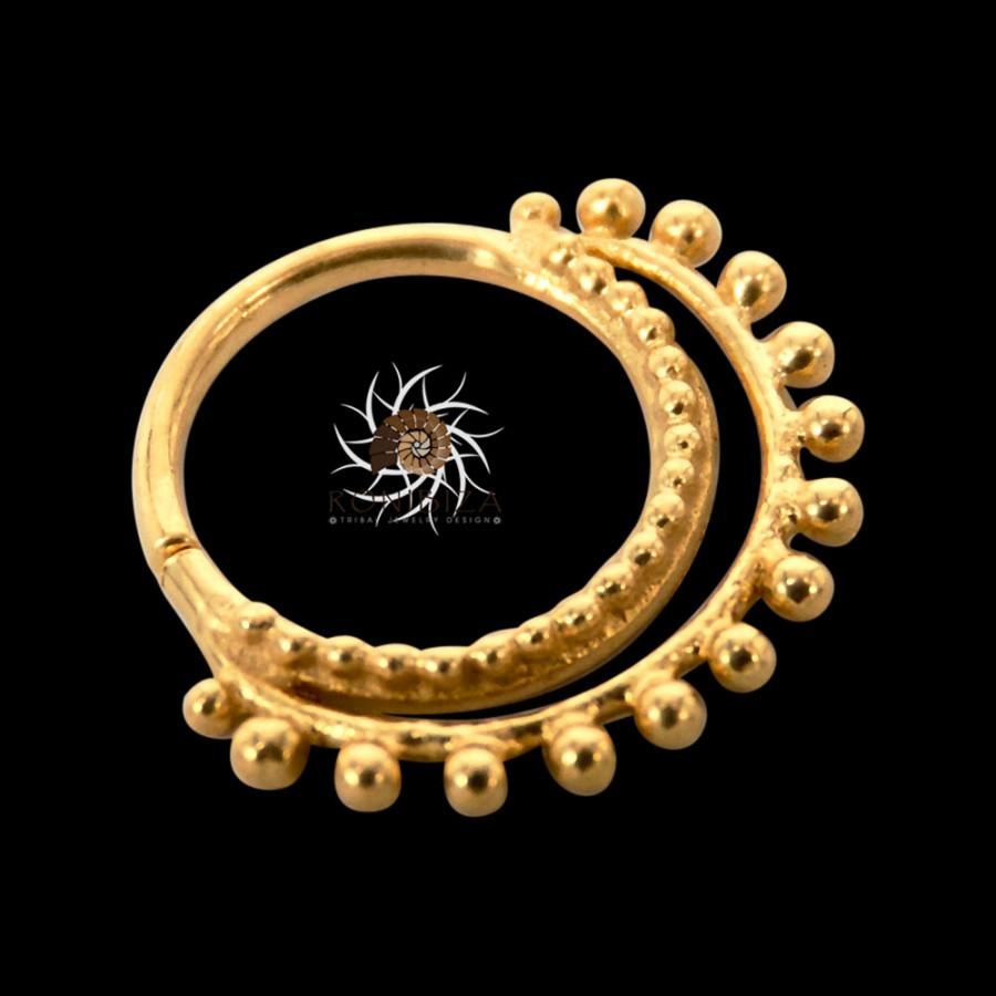 زفاف - Gold Nose Ring - Gold Nose Hoop - Indian Nose Ring - Tribal Nose Ring - Nose Jewelry - Nose Piercing - Nostril Ring - Nostril Jewelry NS11GP