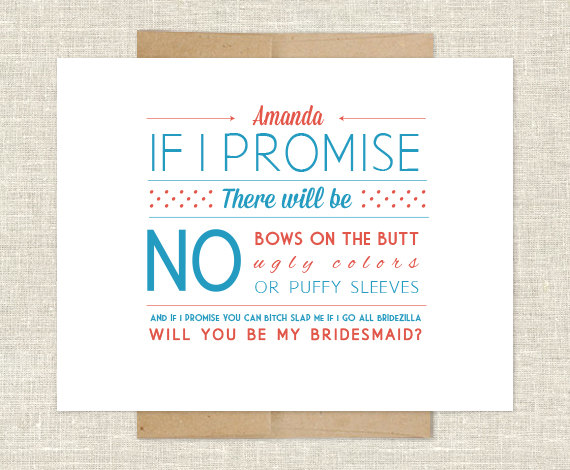 Mariage - Will You Be My Bridesmaid? Customizable Card