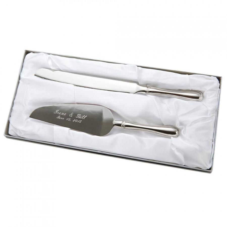 Wedding - Wedding Cake Server and Knife Set With Westwood Style Handles Silver Plated Traditional Cake Server and Knife
