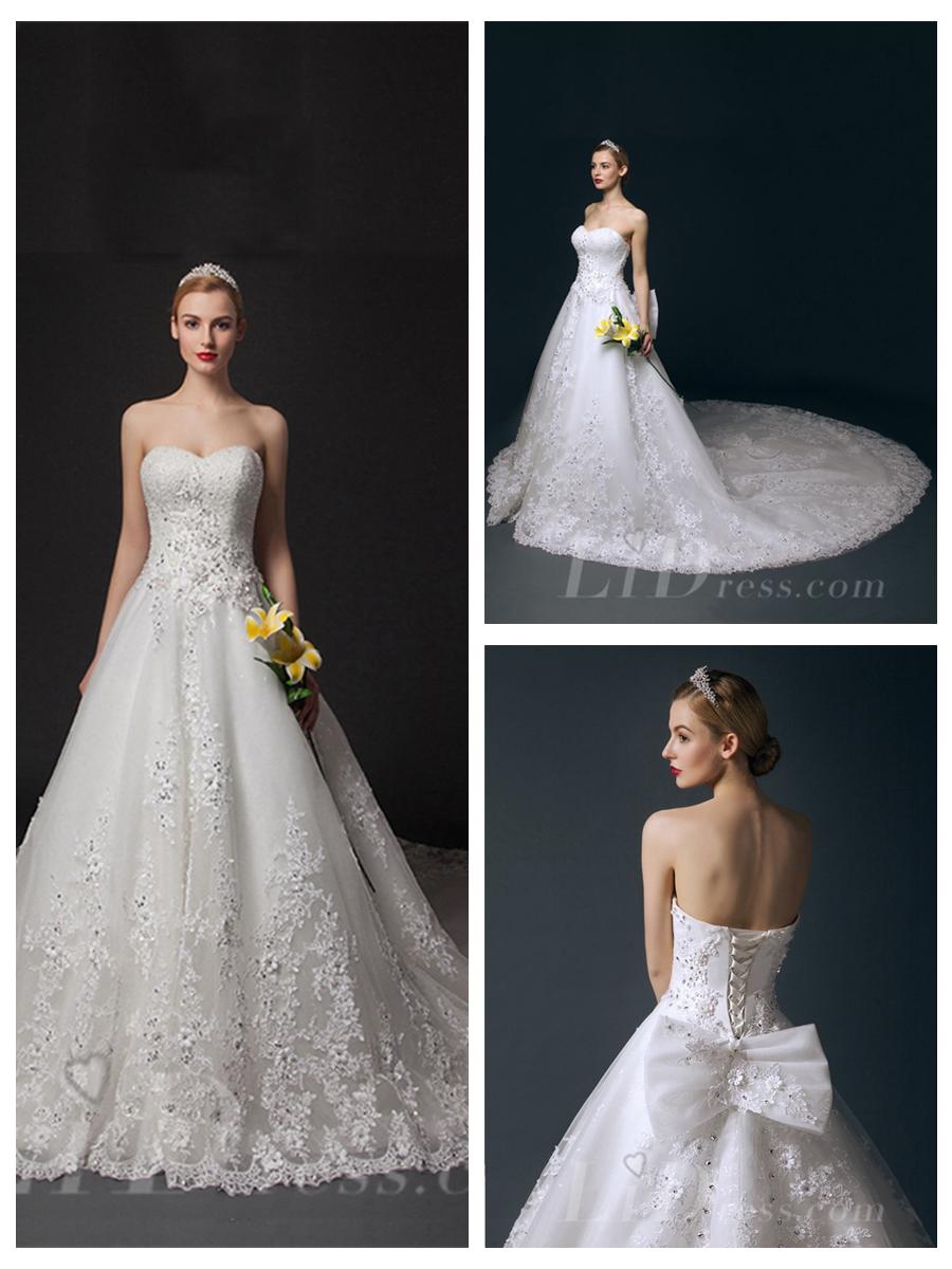 زفاف - Strapless Beaded A-line Wedding Dress