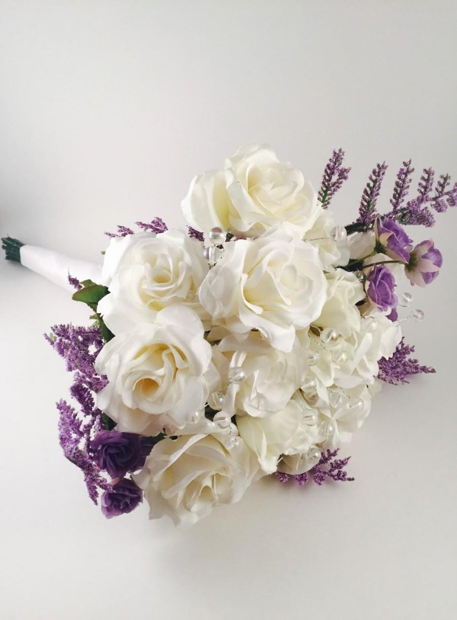 Mariage - Beautiful bridal bouquet. Lavender bouquet. Rose bouquet. Wedding bouquets, bridal bouquets, rose bouquet. Keepsake; ready to ship bouquet