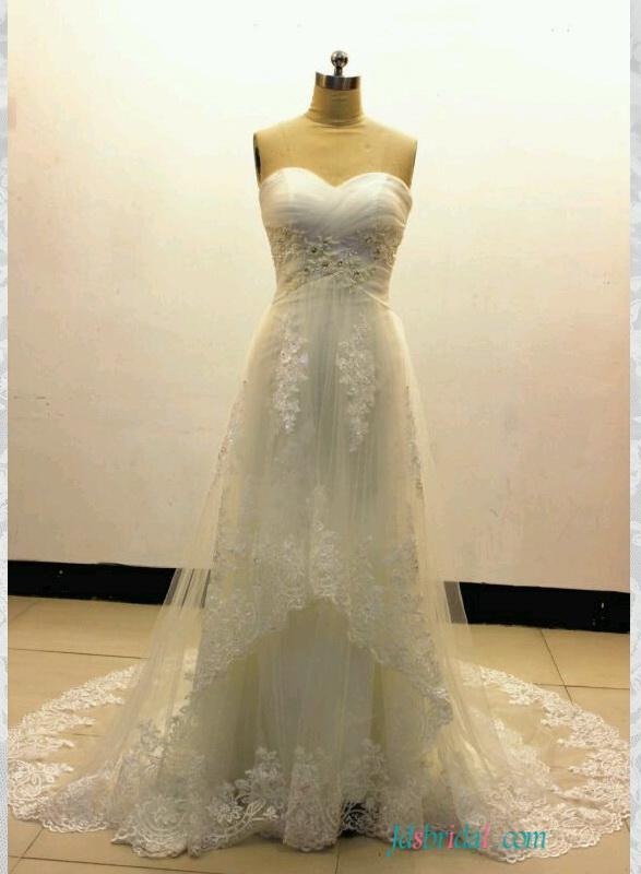 Hochzeit - H1554 Romance soft tulle empire lace a line wedding dress