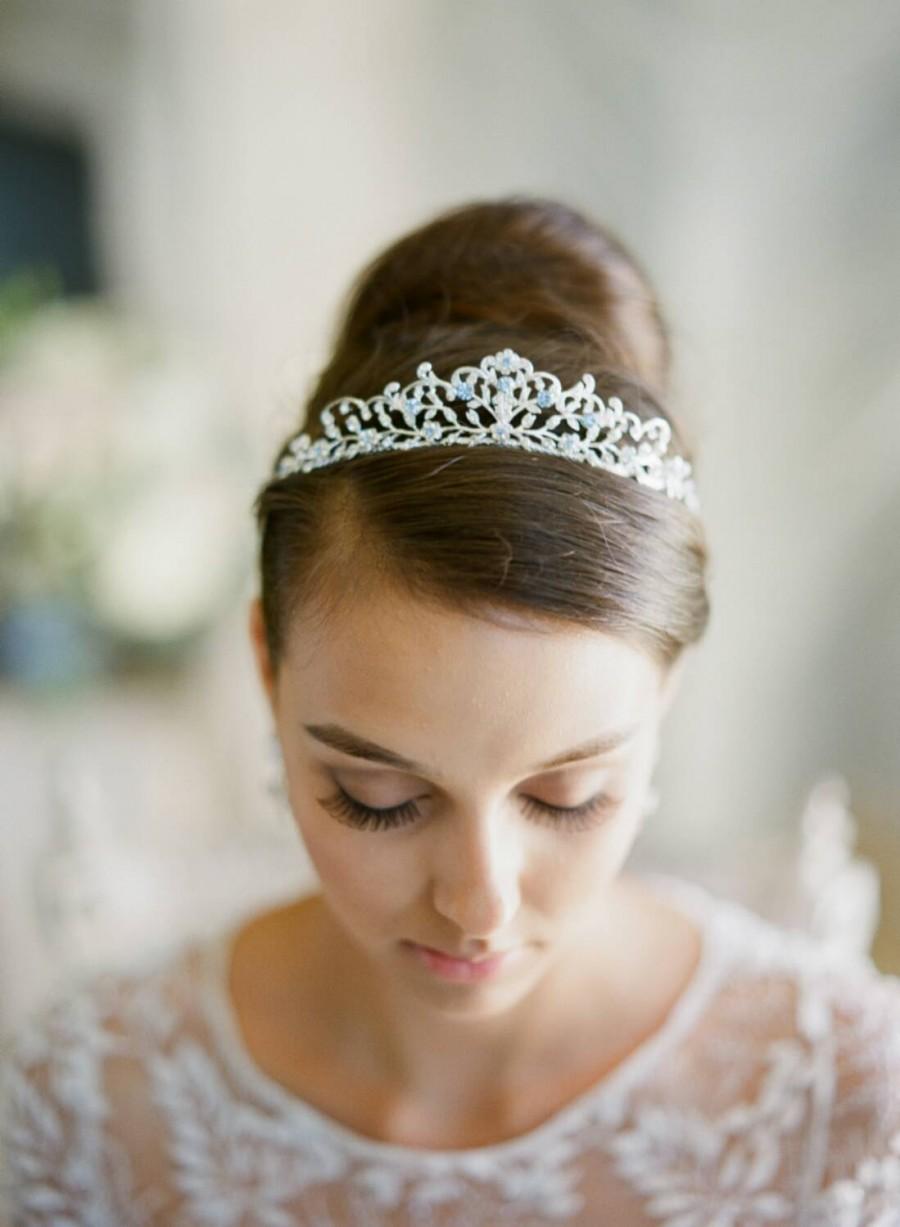 Свадьба - Something Blue Bridal Tiara, Swarovski Crystal Bridal Crown, Blue Tiara, Cinderella Tiara, Bridal Tiara