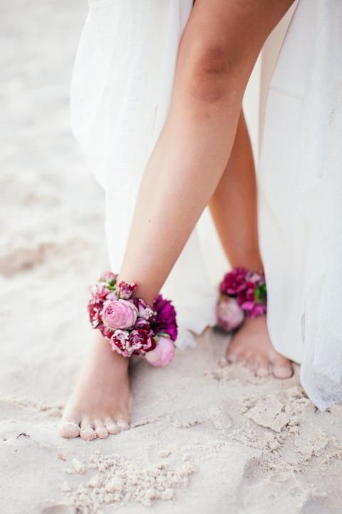 Hochzeit - Floral Bridal Anklet