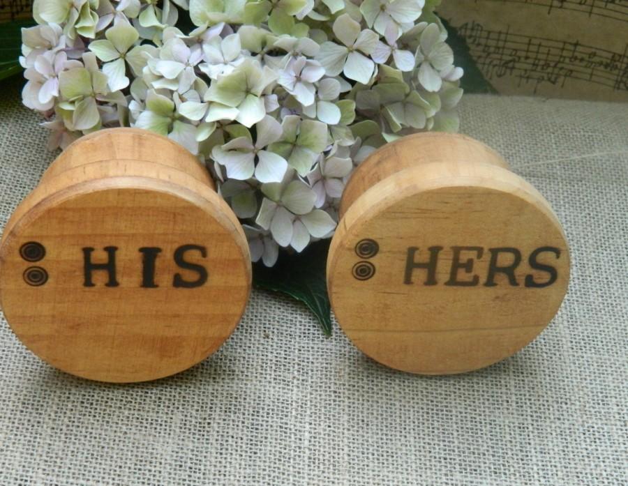Mariage - wedding ring boxes  Ring Bearer Wedding set 2 boxes  Wedding Ring Box  HIS HERS  bride and groom