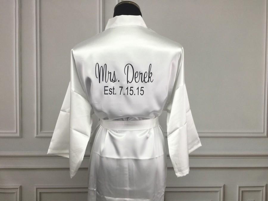 Hochzeit - Bridesmaid Robes, MANY COLORS, Personalized Bridal Party Robes, Satin Robe, Bridesmaid Robes, Wedding Robe, Maid of Honor Robe