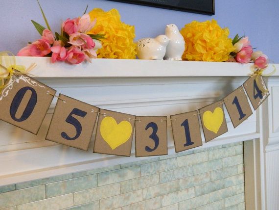 Свадьба - Wedding Date Banner - Save The Date Banner - Engagement Photo Prop Sign - Save The Date Invitation - Bridal Shower Deco