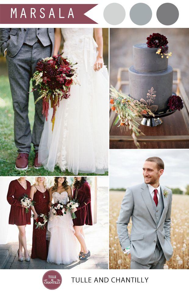 Mariage - Pantone Marsala Wedding Color Combo Ideas – Color Of The Year 2015