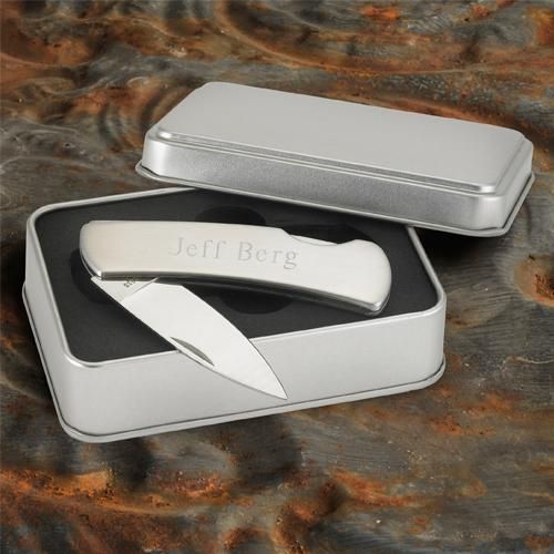 Hochzeit - Personalized Stainless Steel Lock-Back Knife