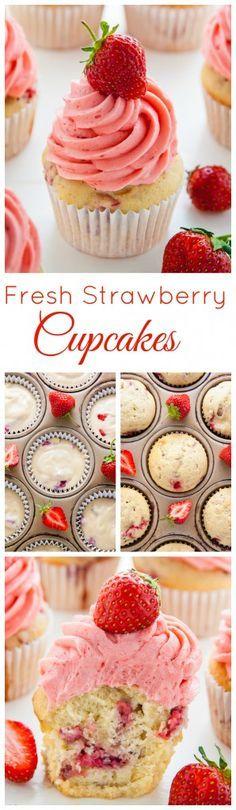 Hochzeit - Summer Strawberry Cupcakes