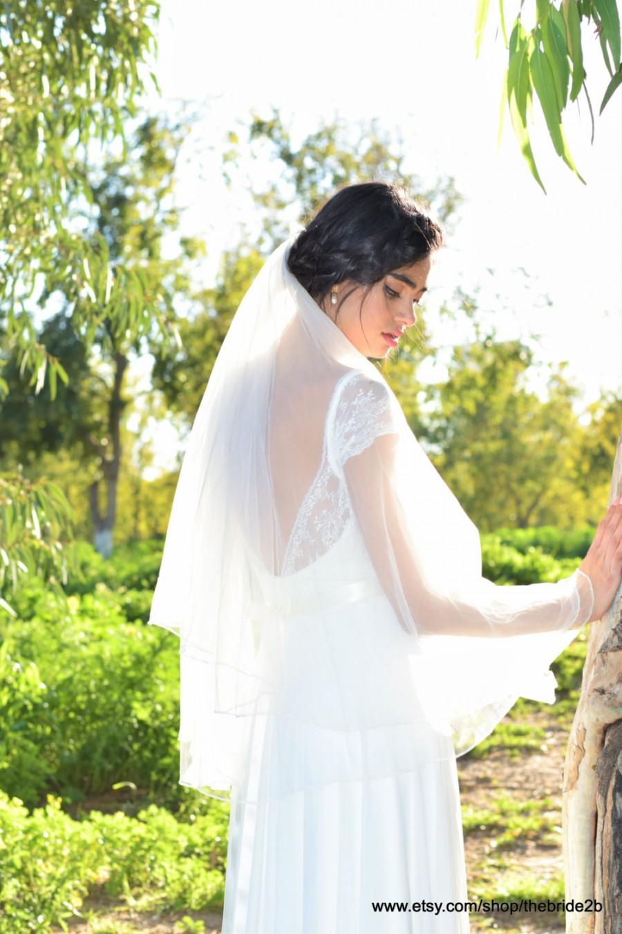 زفاف - Wedding Bridal Veil, wedding veil, Bride Veil, ivory white bridal veil Fingertip length Wedding Bridal Veil white, ivory,