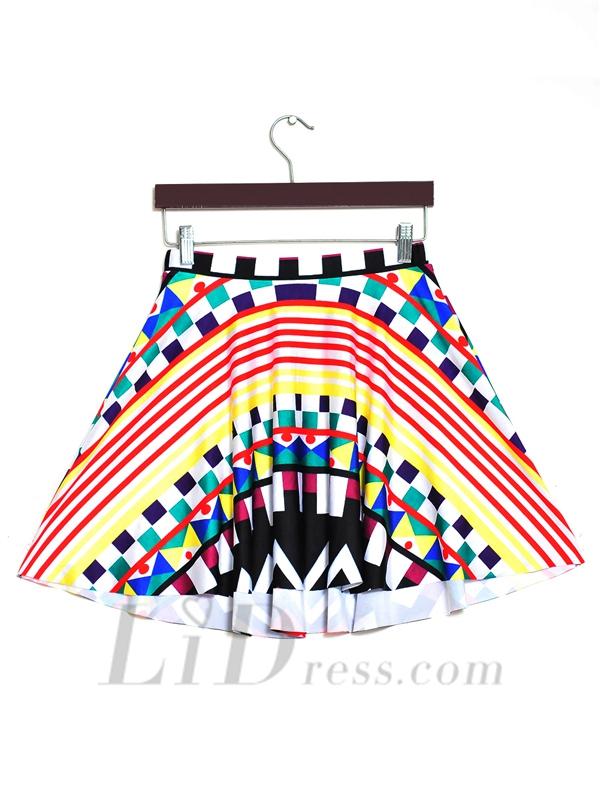 زفاف - Hot Selling Color Digital Print Pleated Skirts Skt1201