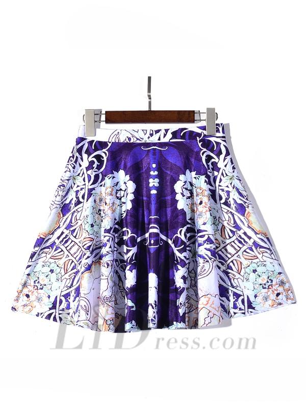 زفاف - Womens Boutique Fan Series With Best Selling Digital Flower Pleated Skirts Skt1200