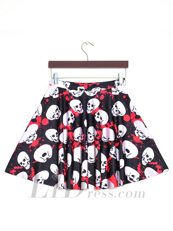 Hochzeit - Digital Printing Drops Of Blood Skull Skirts Pleated Skirt Skt1181