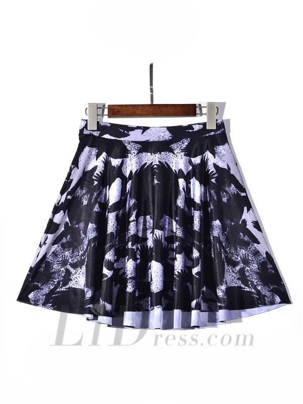 Mariage - Selling Digital Printing Crow Pleated Skirt Skt1179