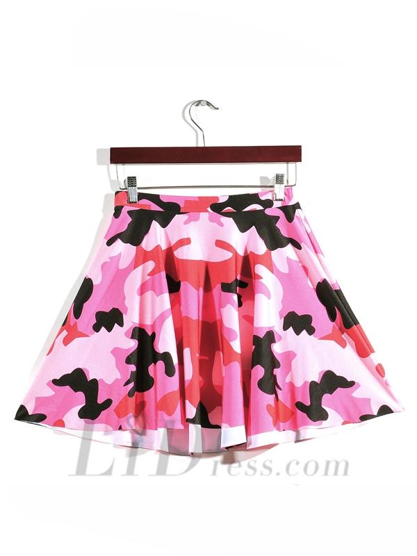 Hochzeit - Womens Pink Camouflage Digital Printing Skirt Skt1176