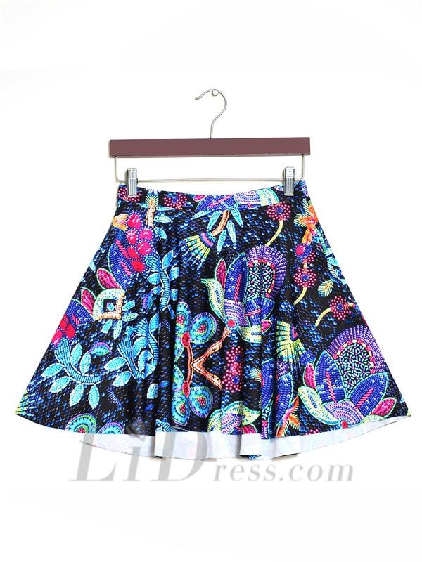 زفاف - Star Womens Boutique Digital Printing Pleated Skirt Skt1170
