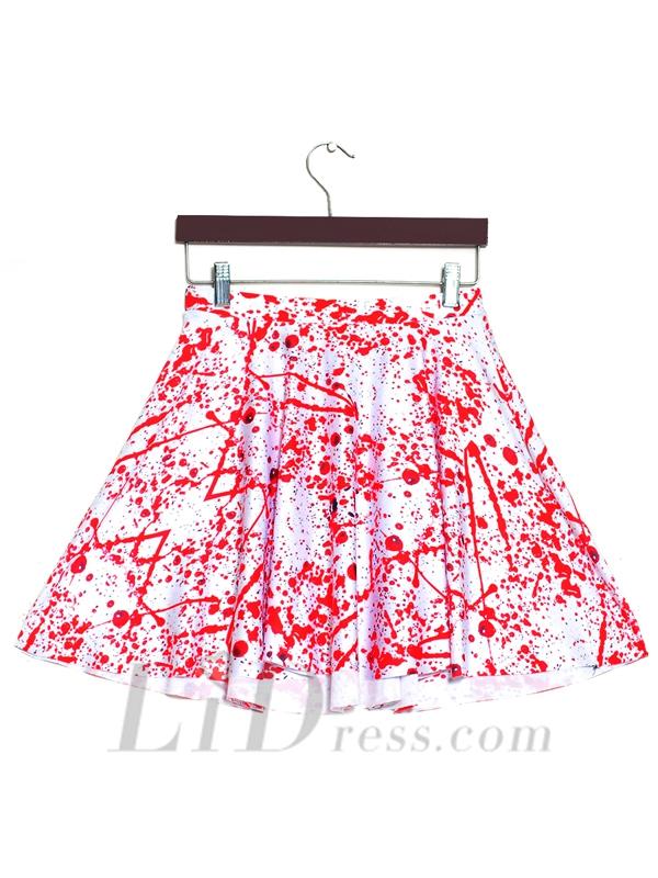 Свадьба - Hot Digital Blood Drop Pleated Digital Print Skirt Skt1168