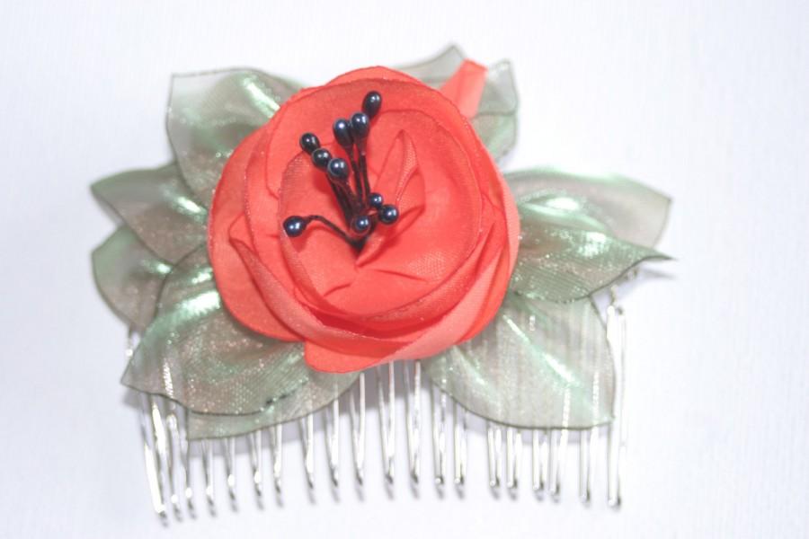 Mariage - Romantic Floral Comb, Bridal comb, Bridesmaid comb, Wedding comb, Floral headpiece, Wedding, Flowers, Spring Summer Gift