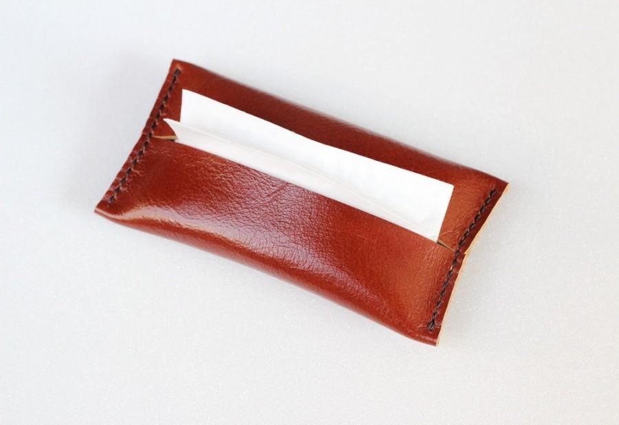 Wedding - Leather travel tissue case/tissue holder