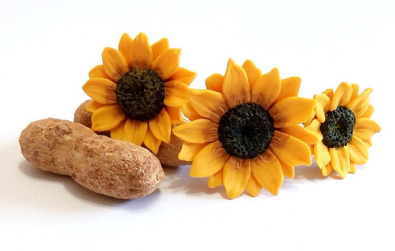Mariage - Sunflower Hair Pins, Big Sunflower Hairpin, Sunflower Hair Clip, Summer Hair Accessories, Yellow Flower Hair pin, Wedding Hair Flower - Set