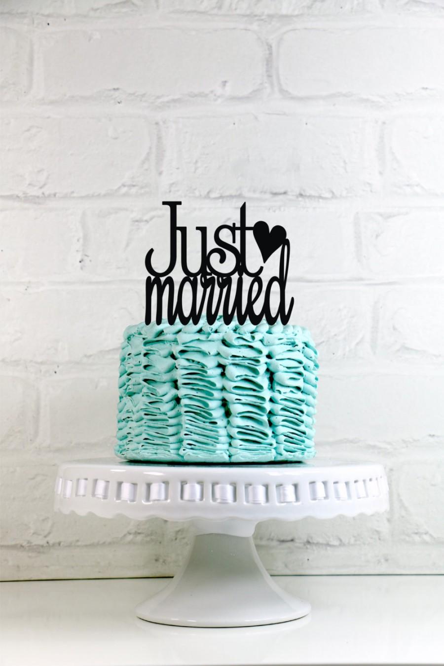Hochzeit - Just Married Wedding Cake Topper or Sign