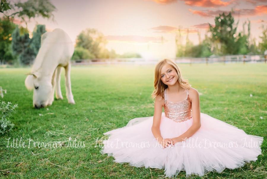 Mariage - NEW! The Grace Dress in Blush and Sequins - Flower Girl Dress
