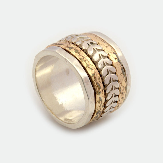 زفاف - Antique spinner ring, Extra wide Spinner ring, antique spinning ring, spinner bands, worry ring, promise rings, wedding bands, MR1937GF