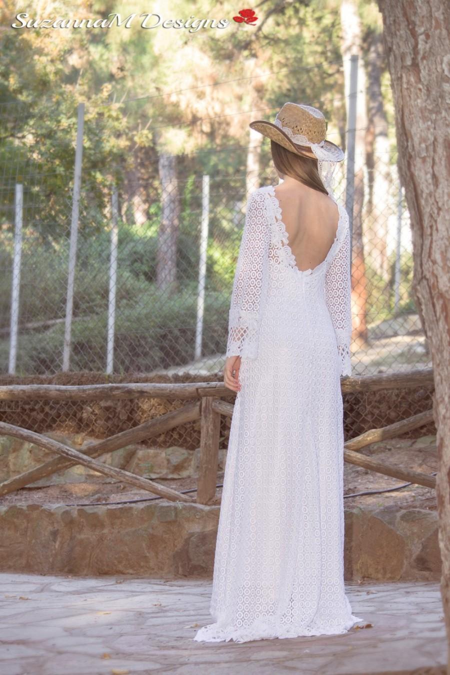 Wedding Dress, Long Bridal Gown, 70s 
