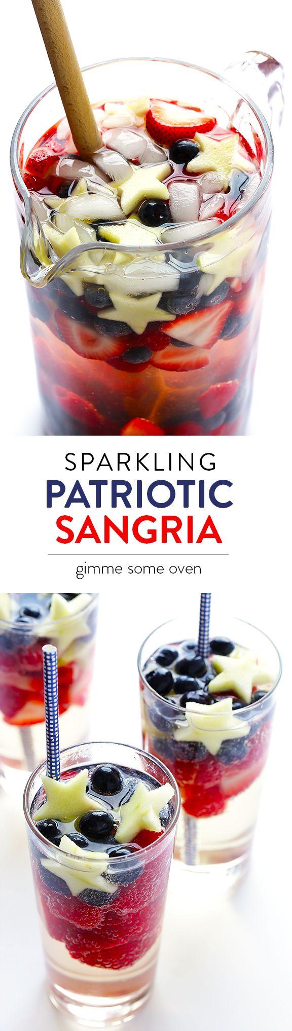 Wedding - Sparkling Red, White And Blue Sangria