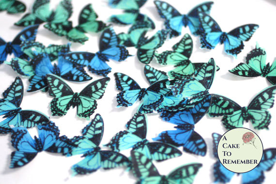 Свадьба - 24 edible butterflies for wedding cake toppers, cake decorating, cookies, cupcake decorating, cake pops. Wafer paper butterflies.
