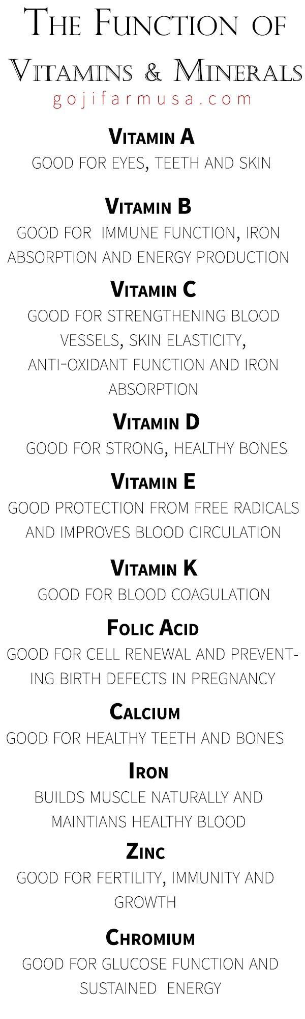 Mariage - The Function Of Vitamins And Minerals