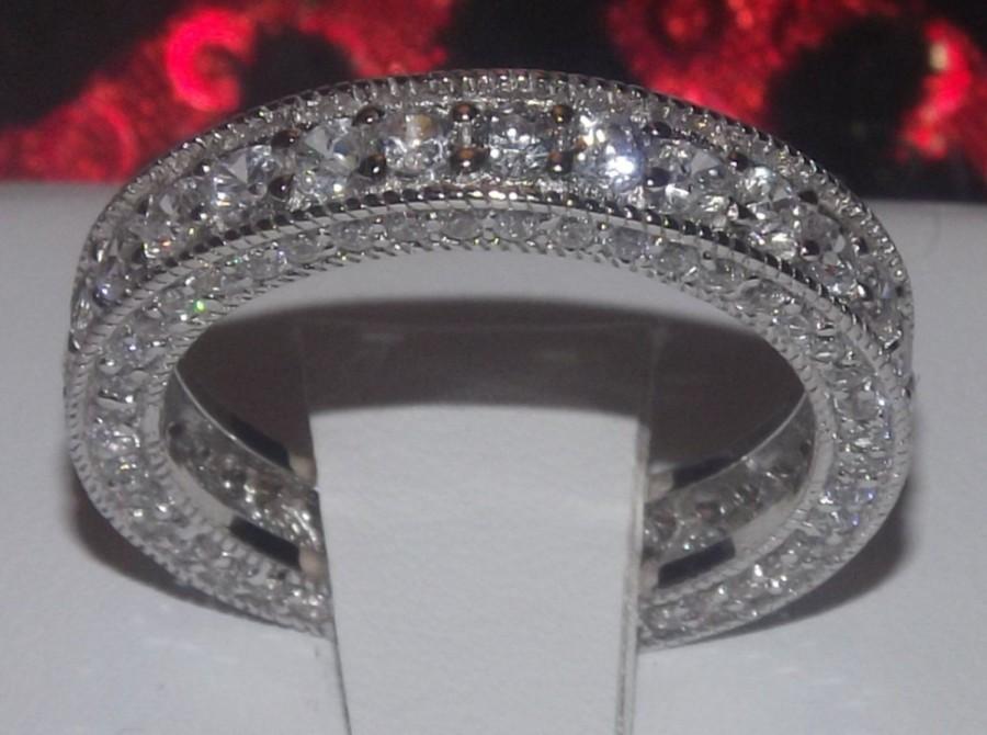 زفاف - 2.28 Engagement Ring Eternity Ring Wedding Ring CZ Eternity Band Womens Simulated Diamond Ring 925 Sterling Silver Cubic Zirconia Ring Woman