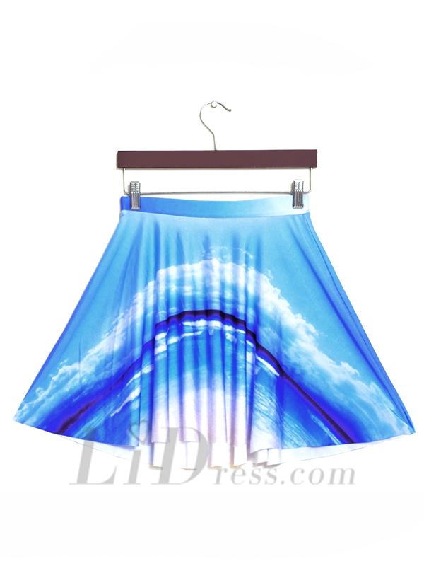 زفاف - Womens Boutique With Best Selling Digital Printing Sky Line Short Skirts Skt1160