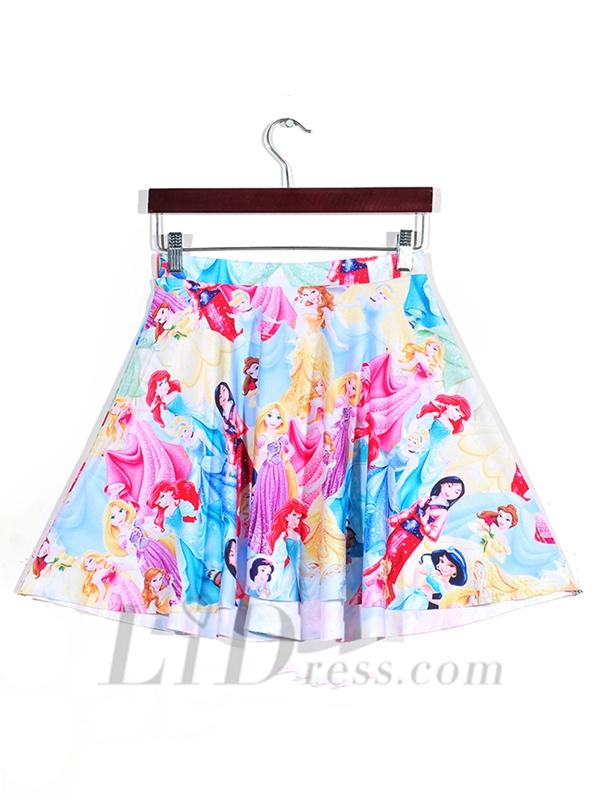 Свадьба - The Pleated Skirts Summer Digital Printing Skirt Skt1147